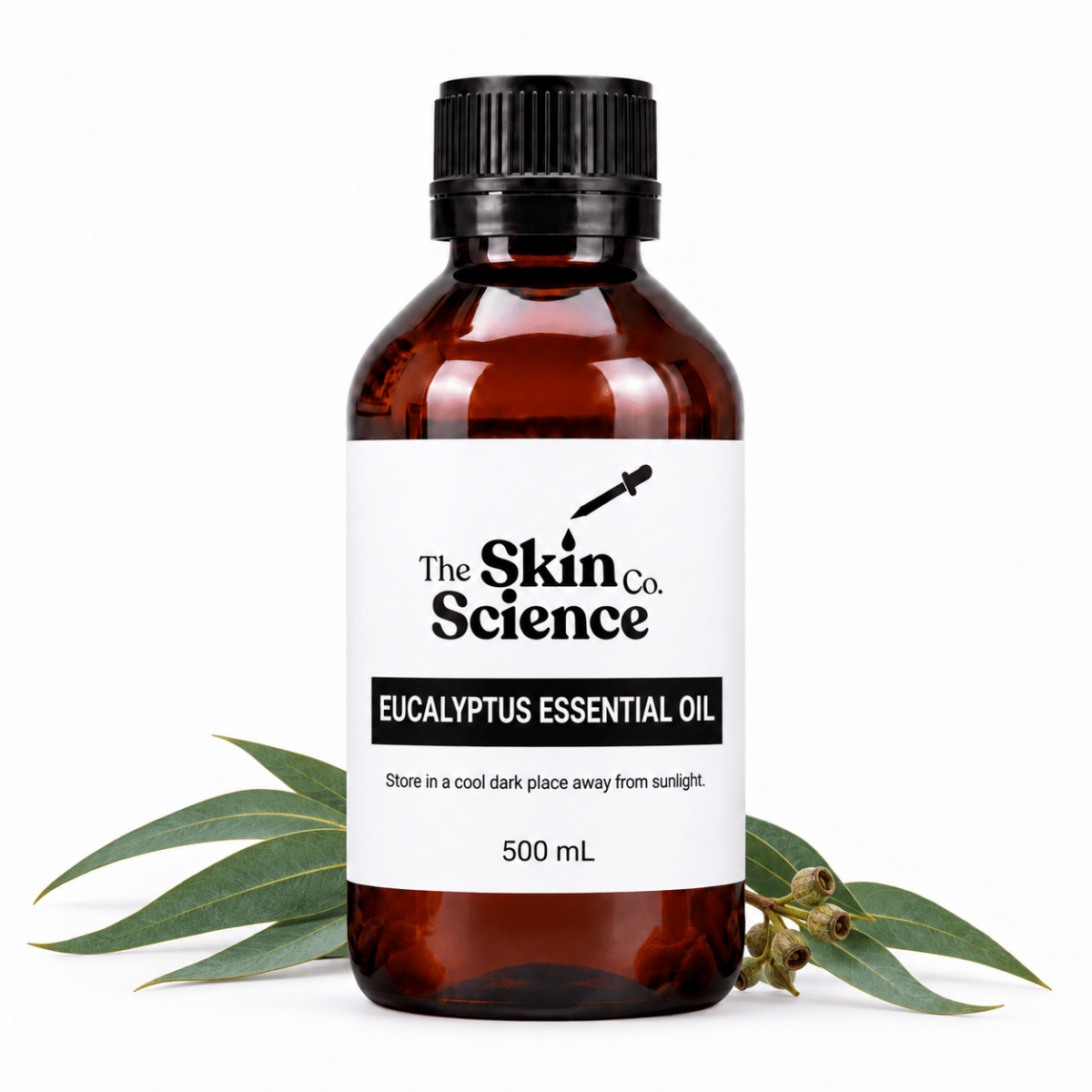 Eucalyptus Essential Oil 500 mL — SSC approved amber black-cap bottle