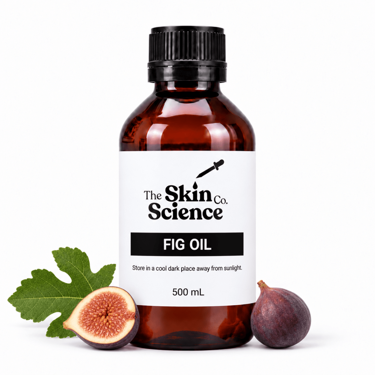 Fig Oil 500 mL — SSC approved size-specific amber black-cap bottle