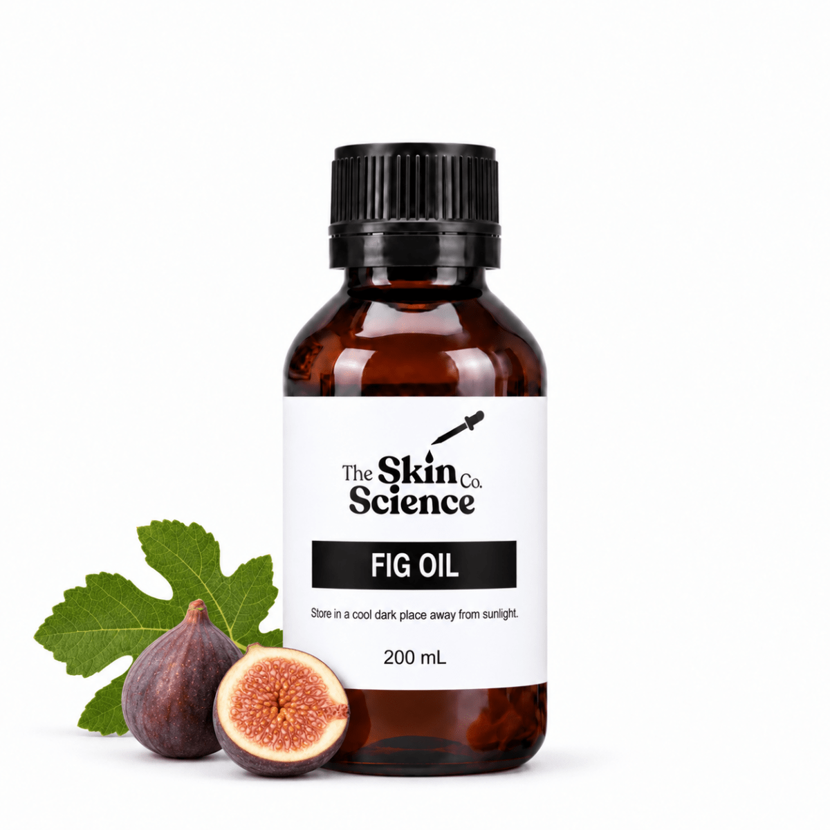 Fig Oil 200 mL — SSC approved size-specific amber black-cap bottle