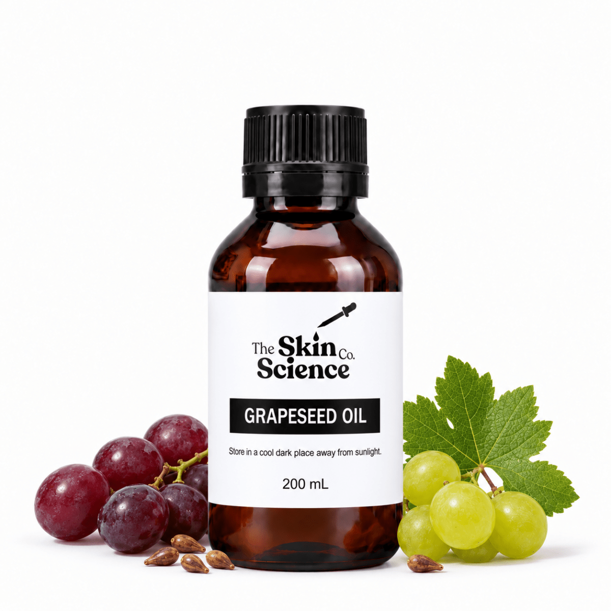 Grapeseed Oil 200 ml, cosmetic-grade carrier oil | The Skin Science Company
