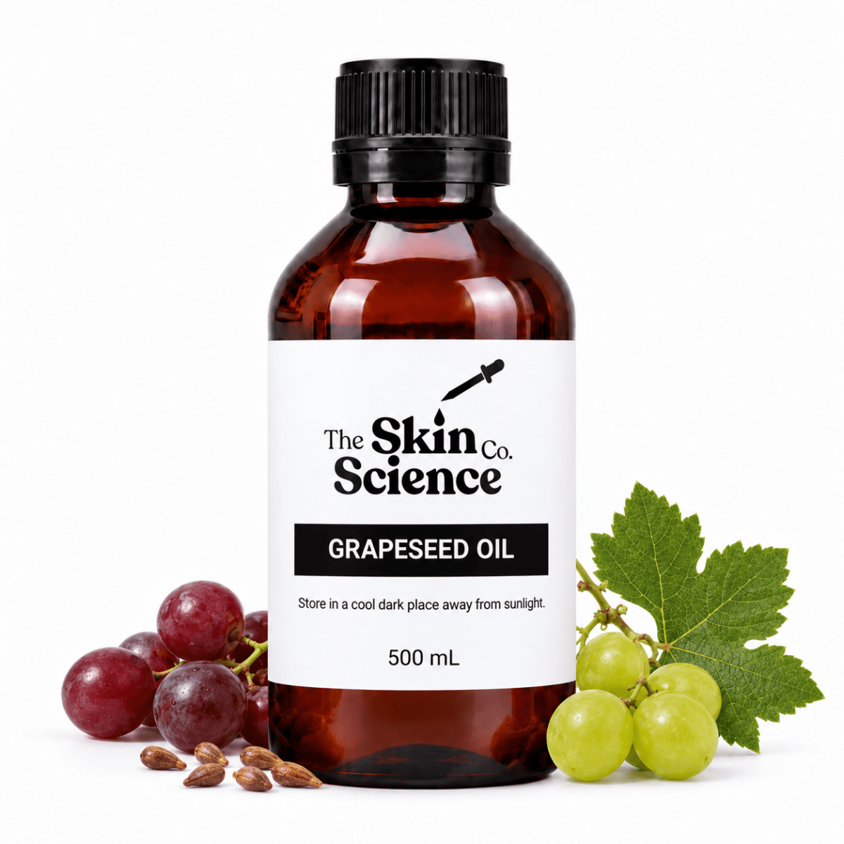 Grapeseed Oil 500 ml, cosmetic-grade carrier oil | The Skin Science Company