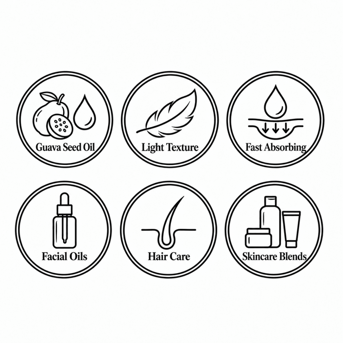 Guava Oil — Guava Seed Oil, Light Texture, Fast Absorbing, Facial Oils, Hair Care, Skincare Blends