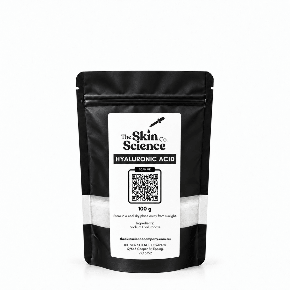 Hyaluronic Acid (bulk wholesale) 100 g, cosmetic ingredient | The Skin Science Company