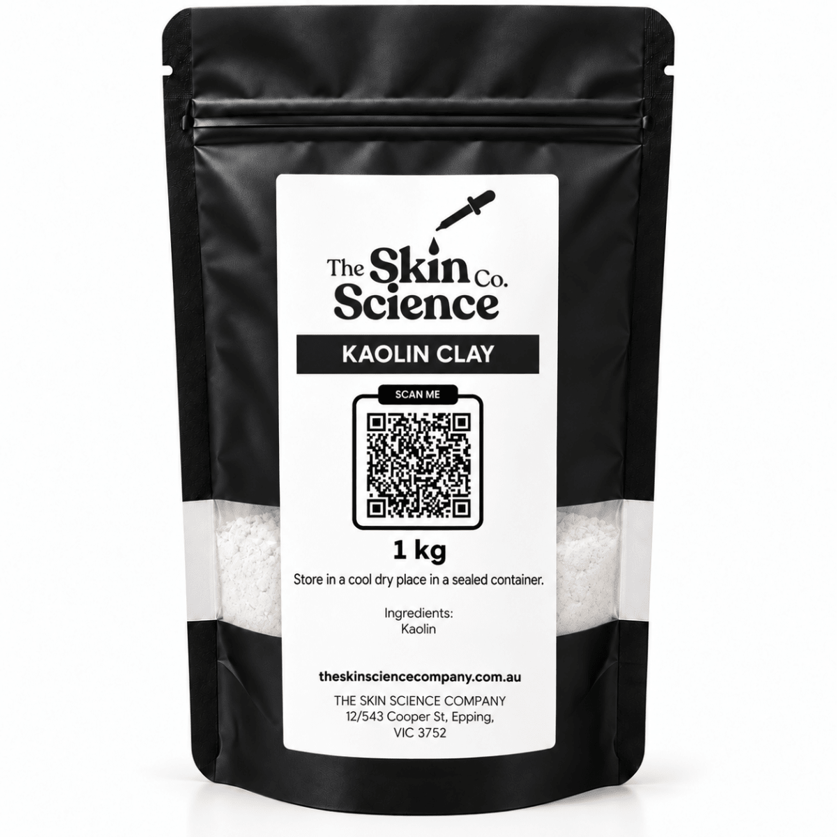 Kaolin Clay (bulk wholesale) 1 kg, cosmetic clay | The Skin Science Company