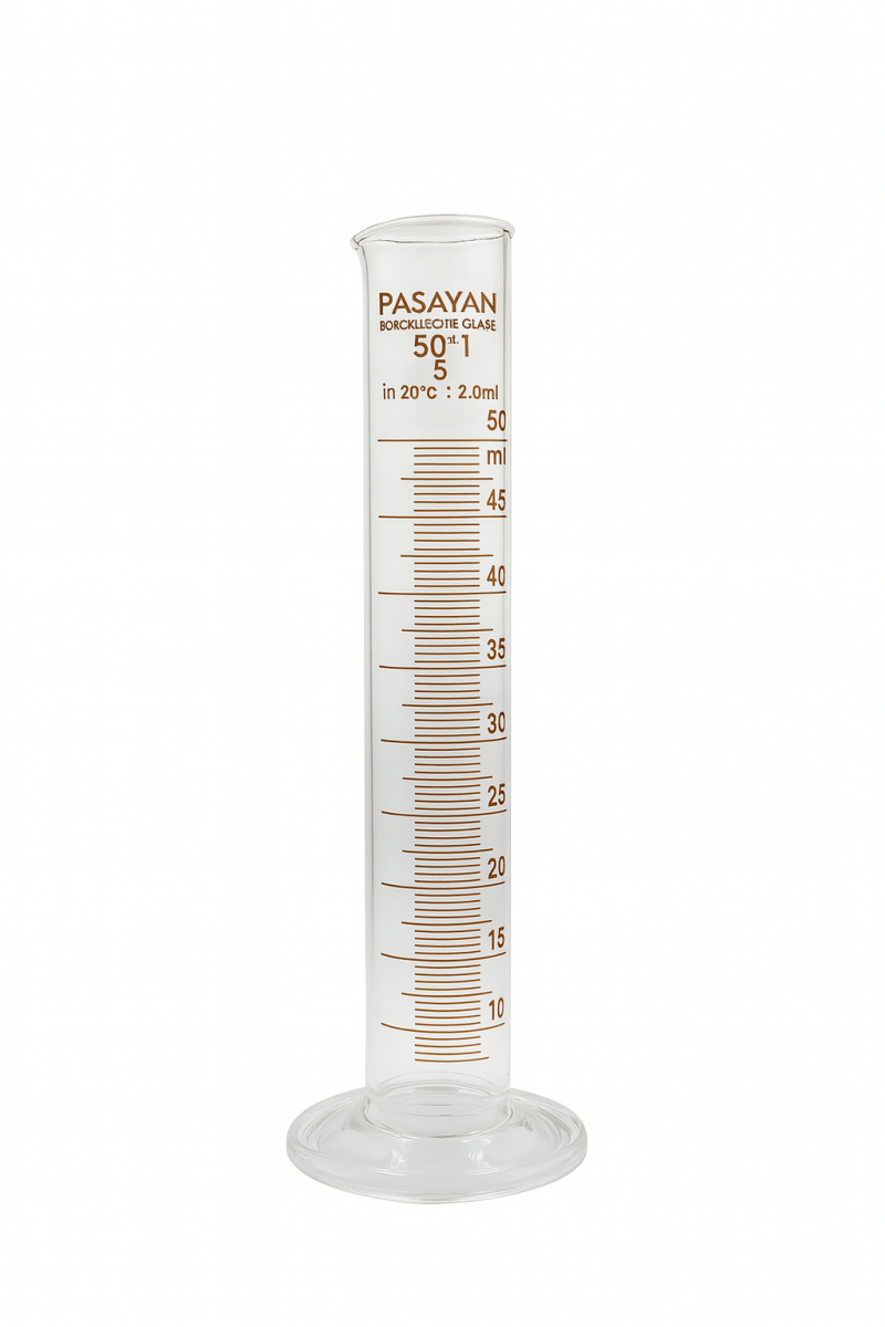 RASAYAN Borosilicate Glass Measuring Cylinder 50ml - The SkinScience Company