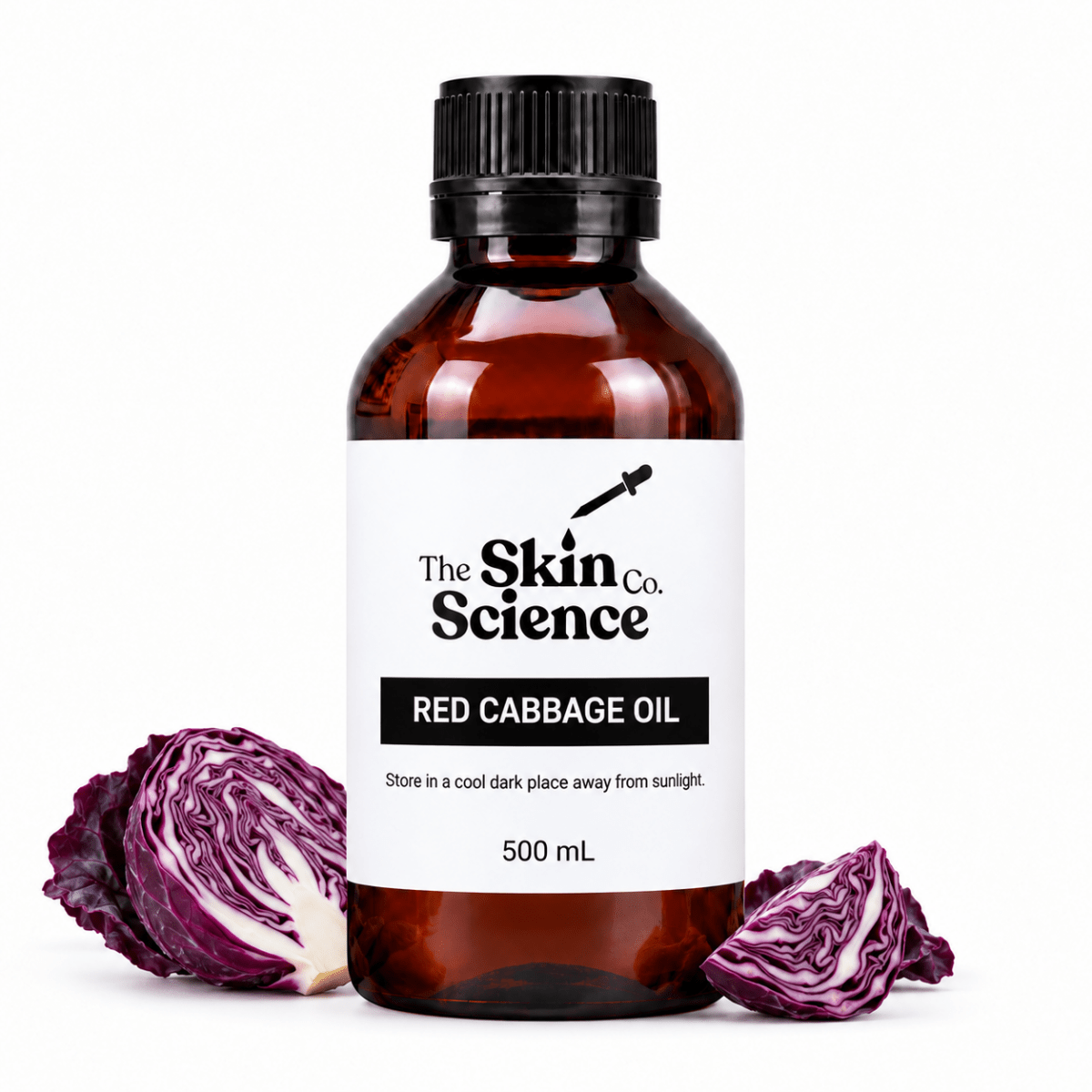 Red Cabbage Oil 500 ml, cosmetic-grade carrier oil | The Skin Science Company