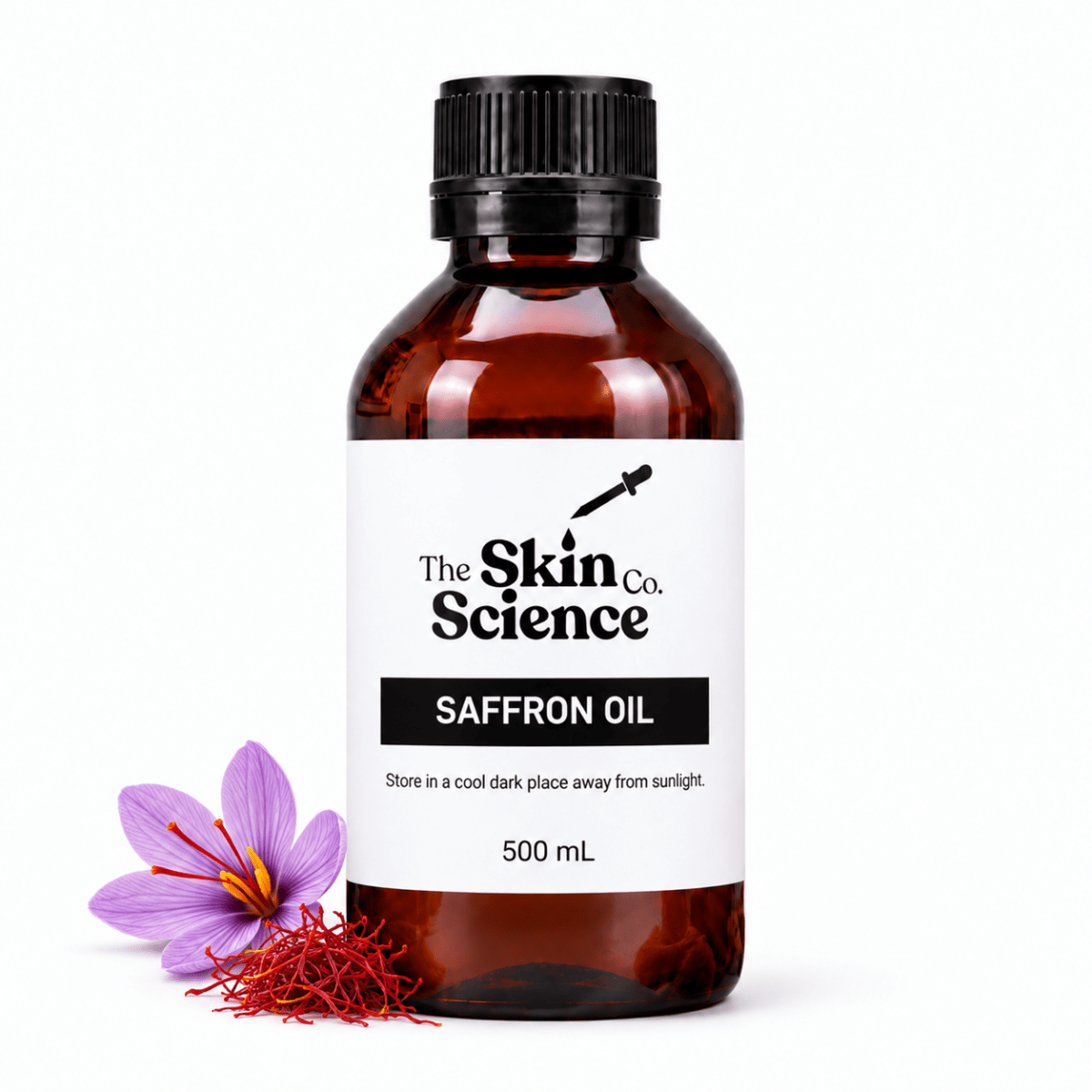 Saffron Oil 500 ml, cosmetic-grade carrier oil | The Skin Science Company