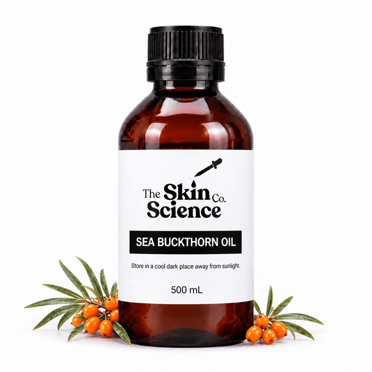 Seabuckthorn Oil 500 ml, cosmetic-grade carrier oil | The Skin Science Company