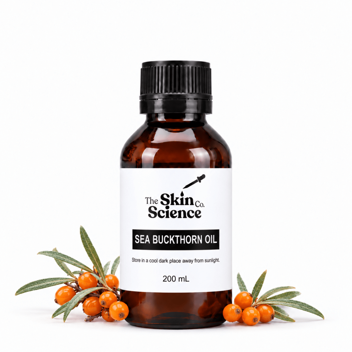 Seabuckthorn Oil 200 ml, cosmetic-grade carrier oil | The Skin Science Company